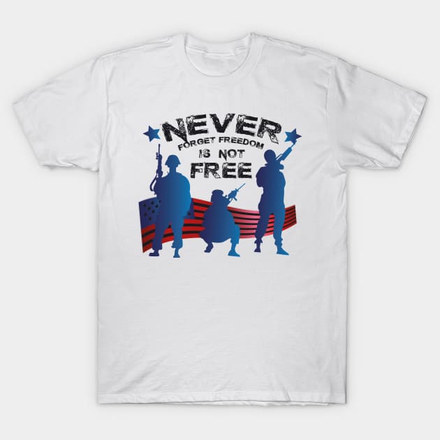 Memorial Day Never Forget Freedom T-Shirt by chrizy1688